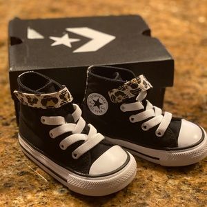 NWOT Toddler Girl Hightop Leopard Converse